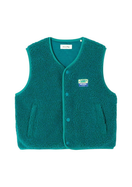 Gilet teddy verde per bambini American Vintage KHOK16E MENTHOL 