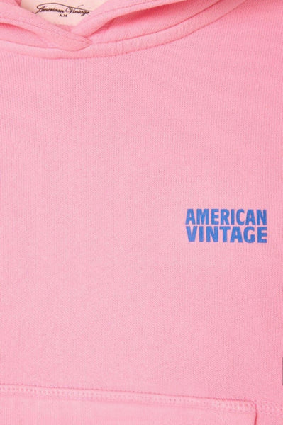 Felpa rosa con logo per neonata e bambina American Vintage KIZU03A BARBE 