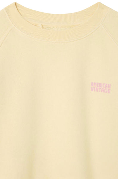 Felpa vaniglia con logo per neonati e bambini American Vintage KIZU03B VANILLE VINTAGE 