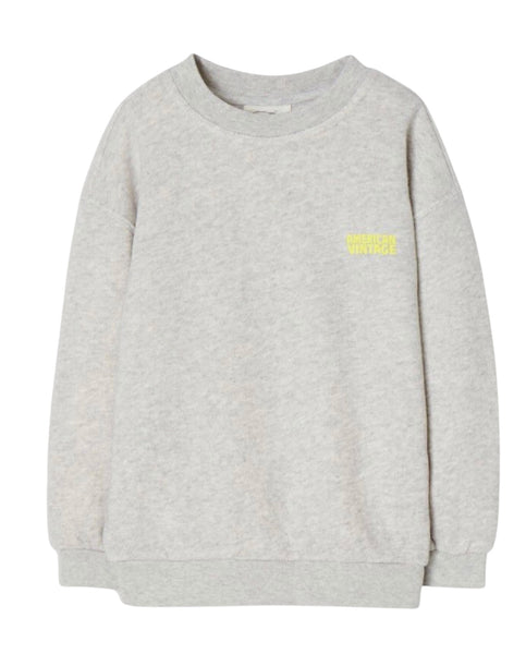 Felpa grigia con logo per neonati e bambini American Vintage KKOD03A POLAR MELANGE 