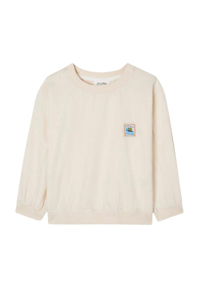Felpa sabbia con logo per bambini American Vintage KTIR07A ECRU 