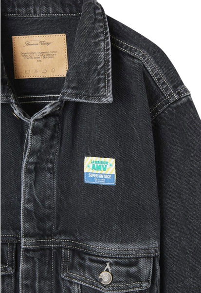 Giubbino in denim nero per bambino American Vintage KYOP16D BLACK 