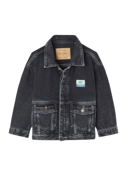 Giubbino in denim nero per bambino American Vintage KYOP16D BLACK 