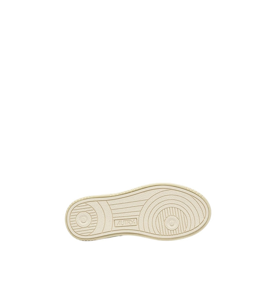 Sneakers in pelle panna e verde per bambini Autry KDLK FF07 