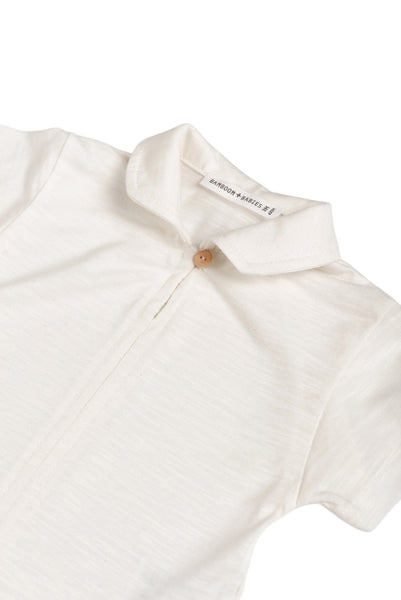T-shirt con colletto per neonato Bamboom 1117TE00012 OFFWHITE 