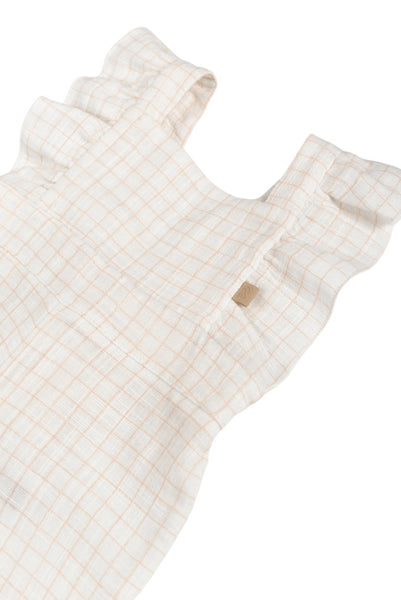 Salopette bianca e rosa a quadri per neonata Bamboom 1118TE00070 WHITE/PINK 