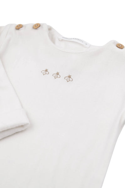 Tutina panna con ricami per neonati Bamboom 892TE00013 PANNA 