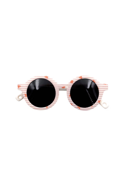 Occhiali da sole righe bianche e rosa con micro fantasia per neonata Bamboom 894 433 