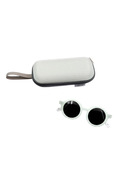 Occhiali da sole righe verdi e bianche per neonati Bamboom 894 436 