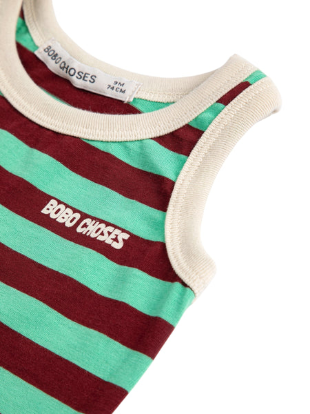 Canotta a righe verdi e bordeaux per neonati Bobo Choses B126AB020 UNI 