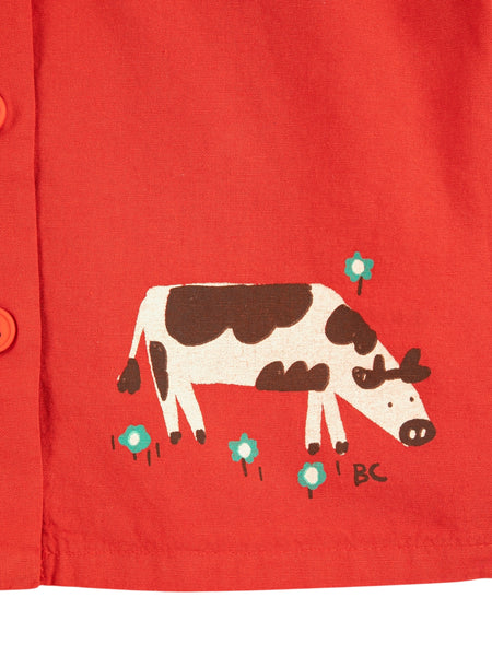 Camicia rossa con stampa all over per neonato Bobo Choses B126AB028 UNI 
