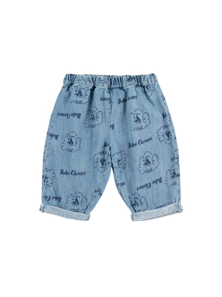 Jeans in denim blu con stampa all over per neonato Bobo Choses B126AB074 UNI 