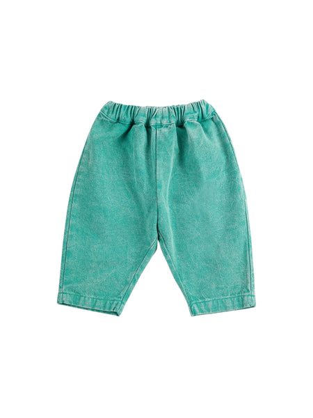 Jeans in denim verde per neonato Bobo Choses B126AB075 UNI 