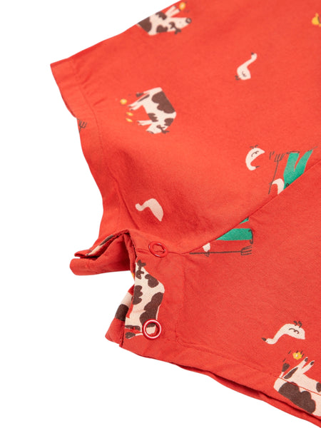 Salopette rossa con stampa all over per neonati Bobo Choses B126AB079 UNI 