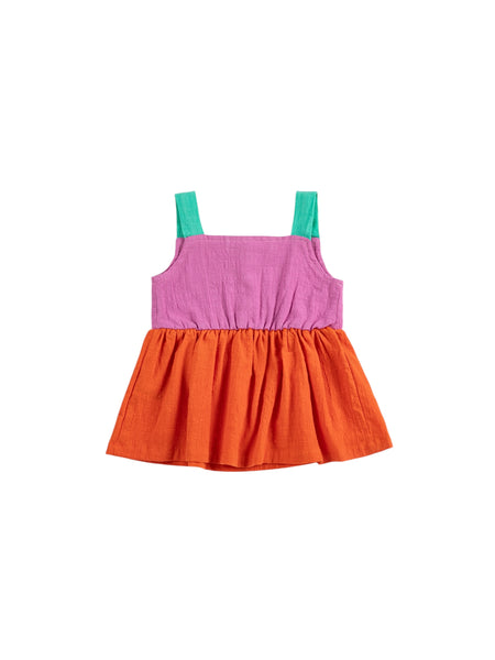 Abito color block multicolor con ricamo per neonata Bobo Choses B126AB092 UNI 