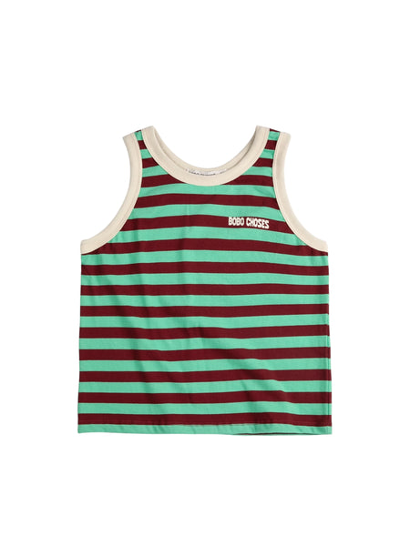 Canotta a righe verdi e bordeaux per neonati e bambini Bobo Choses B126AC027 UNI 