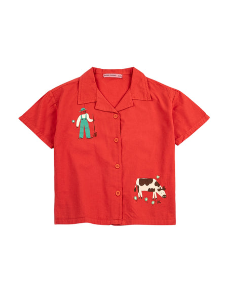 Camicia rossa con stampe per neonato e bambino Bobo Choses B126AC034 UNI 