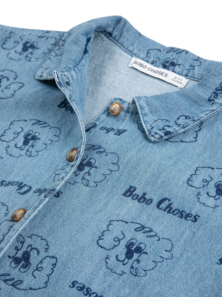 Camicia in denim con stampa all over per neonato e bambino Bobo Choses B126AC037 UNI 