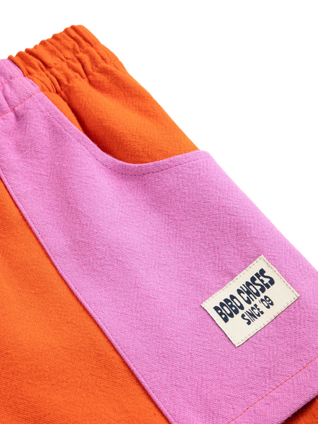 Shorts color block rosso e fucsia per neonata e bambina Bobo Choses B126AC064 UNI 