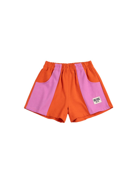 Shorts color block rosso e fucsia per neonata e bambina Bobo Choses B126AC064 UNI 