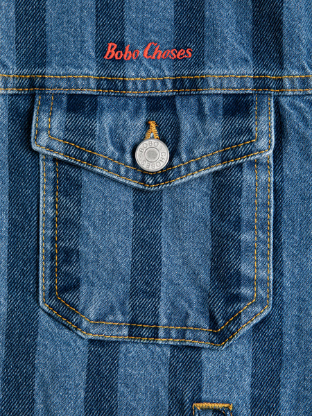 Giubbino in denim blu con logo per neonati e bambini Bobo Choses B126AC122 UNI 