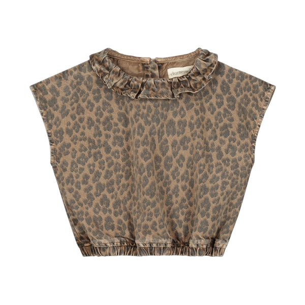 Top in denim animalier per bambina Charlie petite PAIGE TOP 1000 