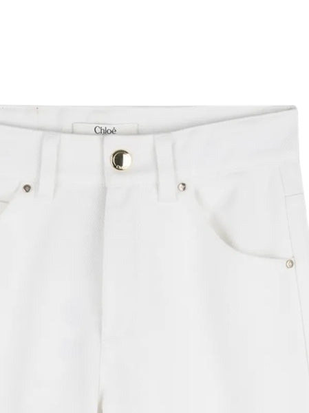 Jeans bianco con ricami per bambina Chloé C20832 117 