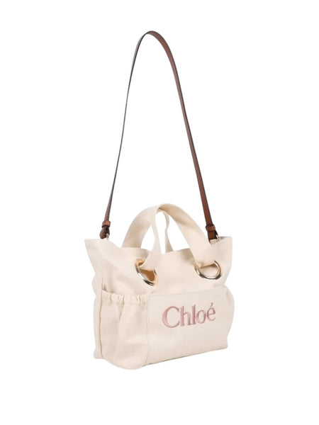 Borsa beige con logo per bambina Chloé C20872 148 