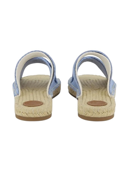 Sandalo celeste con logo per bambina Chloé C20885 Z10 