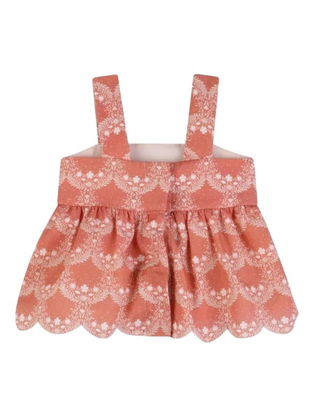 Set rosa top + short con stampa all over per neonata Chloé C20921 45U 