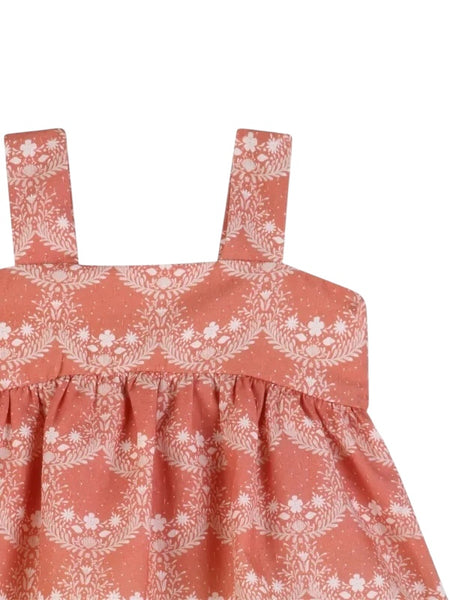 Set rosa top + short con stampa all over per neonata Chloé C20921 45U 