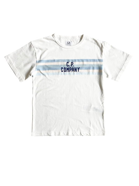 T-shirt bianca con logo per bambino C.P. Company COM00H-LAA17 10135 
