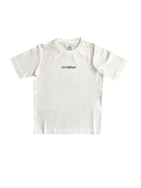 T-shirt bianca con logo per bambino C.P. Company CUM00U-LAA17 10135 