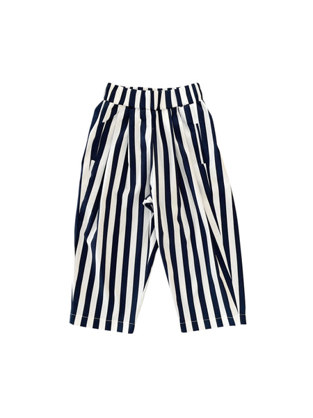 Pantalone a righe bianche e blu per neonati e bambini Cucù Lab ENRICO RIGA BLU 