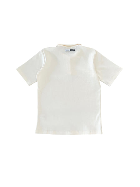 Polo ecrù a costine per neonati e bambini Cucù Lab PAOLO NEW ECRU 