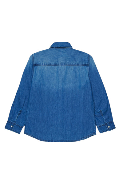Camicia in denim blu per bambino Diesel J01330 K01 