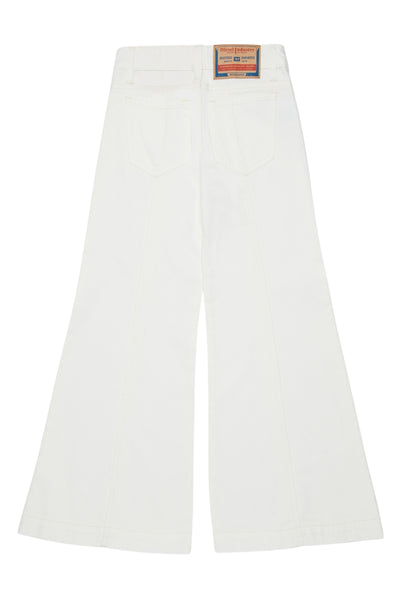 Jeans in denim bianco a zampa per bambina Diesel J02343 K141 