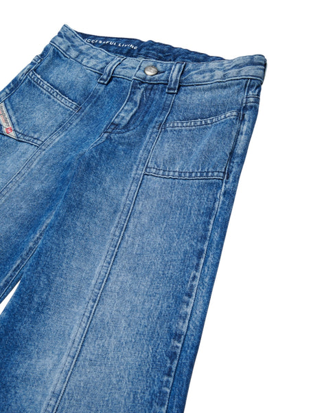 Jeans a zampa in denim blu per bambina Diesel J02343 KXBSV K01 