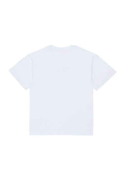 T-shirt bianca con logo per bambino Diesel J02590 K100 