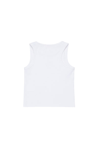 Canotta bianca a costine con logo per bambini Diesel J02594 K100 