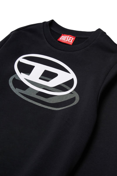 Felpa nera con logo per bambini Diesel J02627 K900 