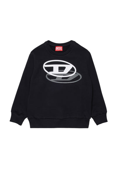 Felpa nera con logo per bambini Diesel J02627 K900 