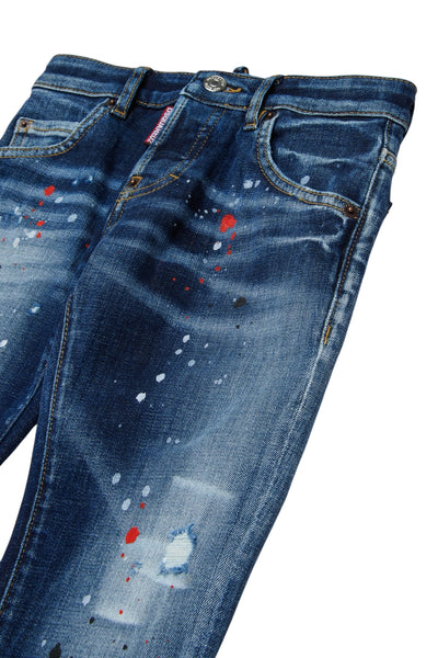 Jeans slim fit blu per bambino Dsquared2 DQ0236 DQ01 