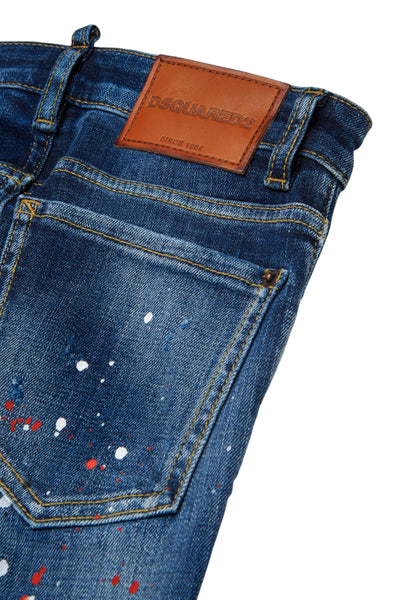 Jeans slim fit blu per bambino Dsquared2 DQ0236 DQ01 