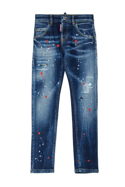 Jeans slim fit blu per bambino Dsquared2 DQ0236 DQ01 
