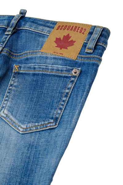 Jeans skinny in denim blu per bambino Dsquared2 DQ03YT DQ01 