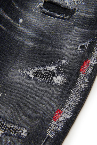 Jeans in denim nero effetto destroyed per bambino Dsquared2 DQ04B1 DQ02 