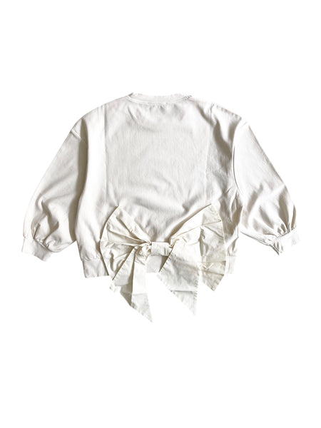 Felpa panna con fiocco per neonata e bambina Fiorile 1319 120 