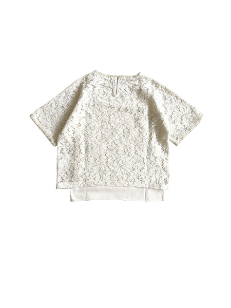 T-shirt in pizzo panna per neonata e bambina Fiorile 1342 120 