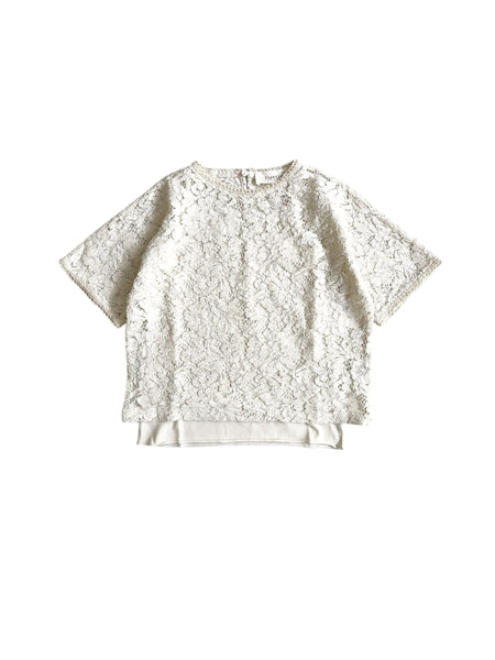 T-shirt in pizzo panna per neonata e bambina Fiorile 1342 120 